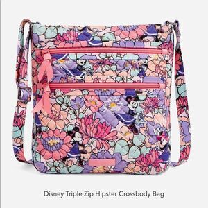 Vera Bradley Disney Minnie’s Garden Party triple zip hipster NWT